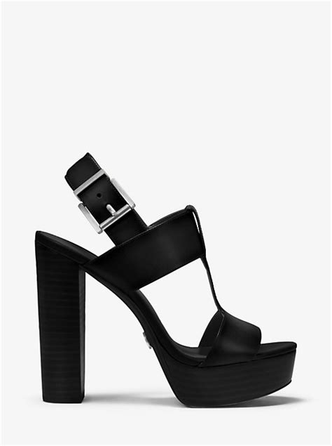 michael kors becker sandal|Becker Leather Platform Sandal .